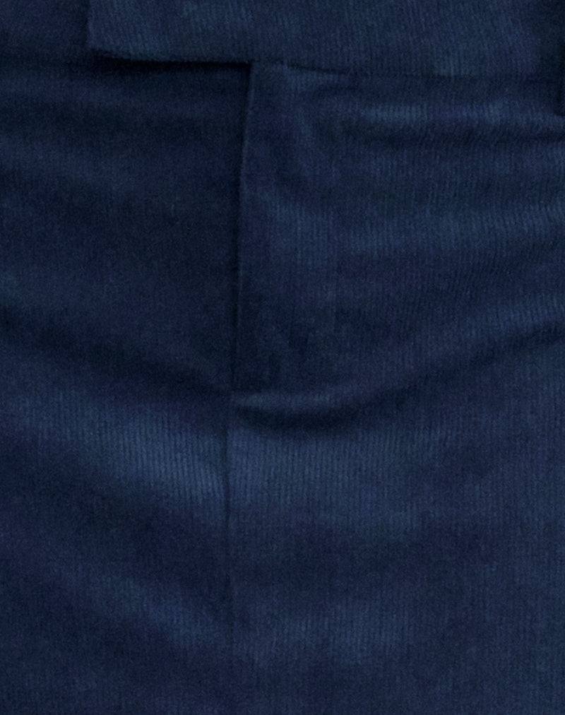 Image of Nadya Mini Skirt in Babycord Ink Blue