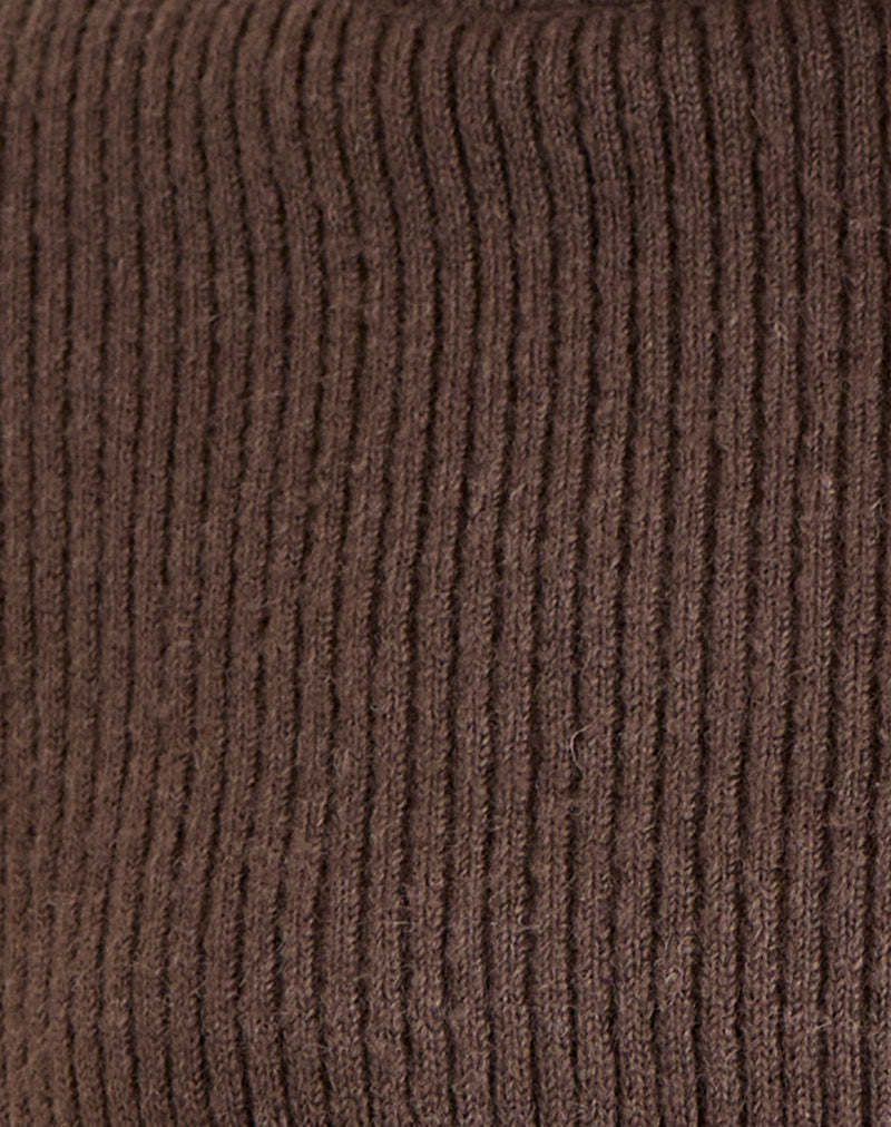 Image of Nagia Shrug in Knit Dark Chocolate