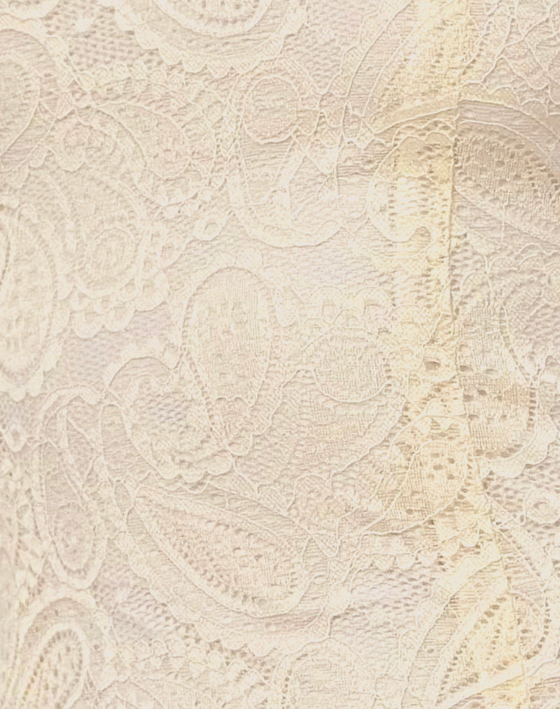 Image of Nairi Halterneck Mini Dress in Lace Cream