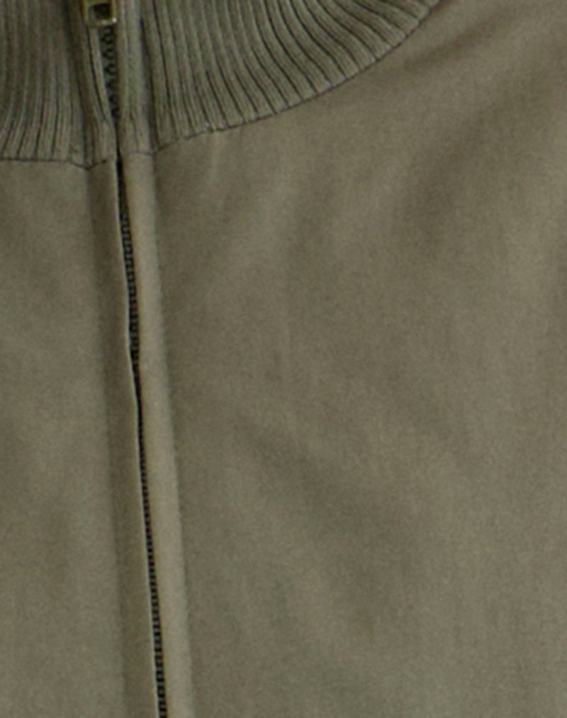 Image of Najora Puffy Bomber Jacket in Dark Sage