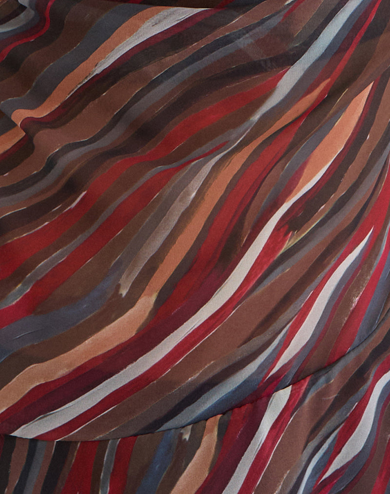 Image of Nakiya Cowl Top in Chiffon 70's Shadow Stripe