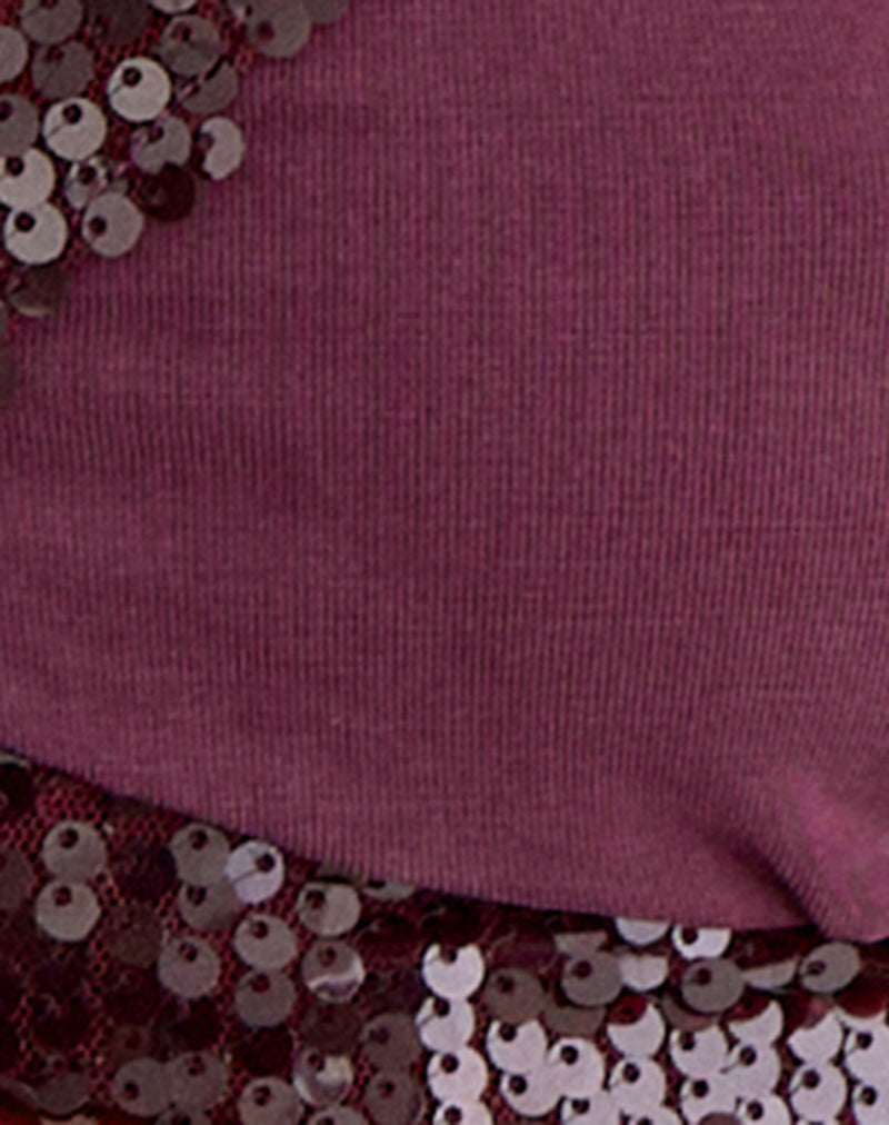 Image of Nako Bolero Top in Cupro Deep Purple with Sequin Trim