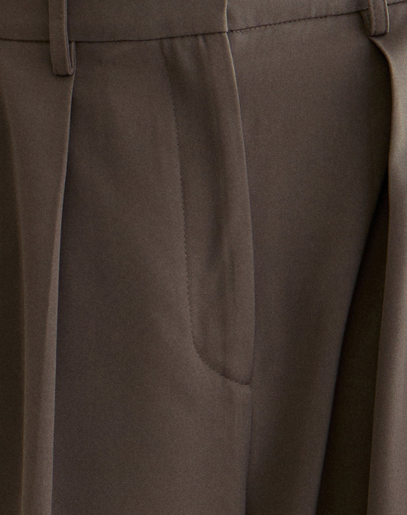 Image of Nala Wide Pleat Trouser in Tailoring Truffle