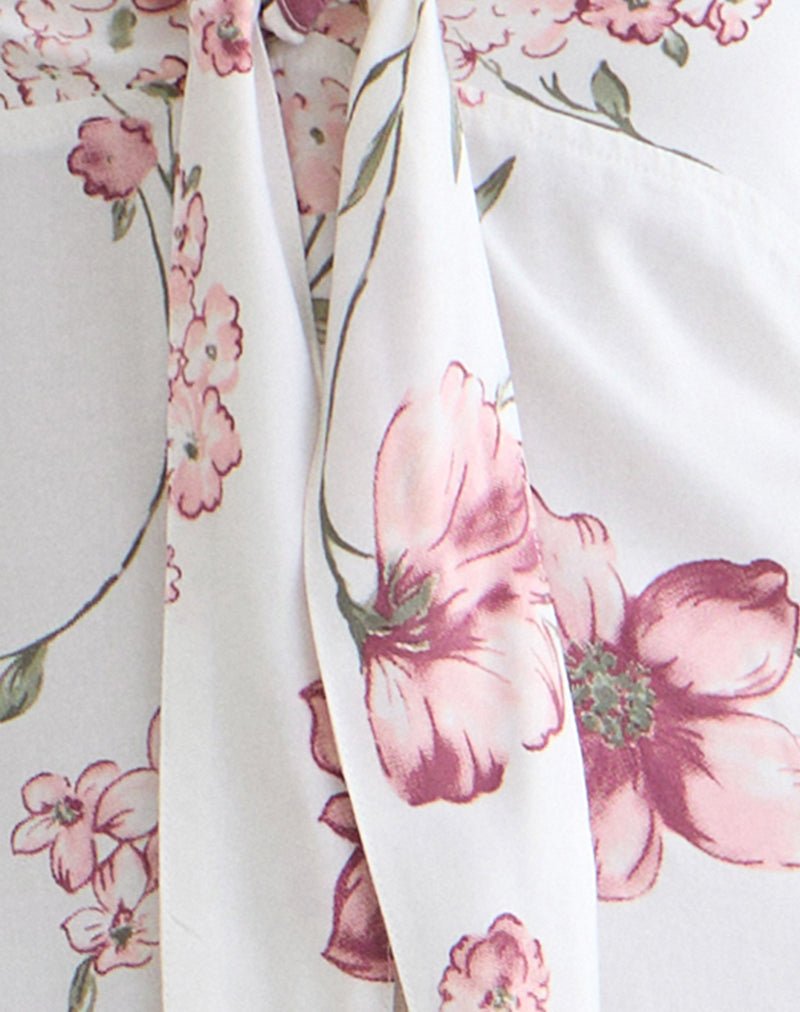 Image of Nalami Midi Dress in Femme Floral White