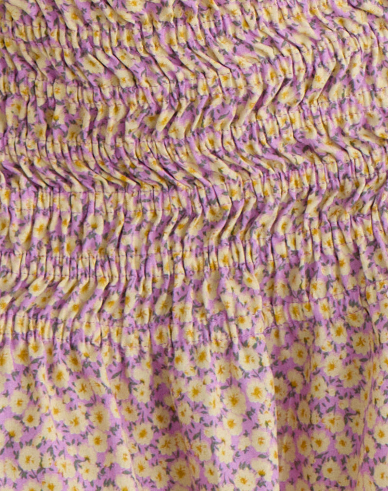Image of Nalesa Mini Skirt in Flower Fun Lilac Lemon