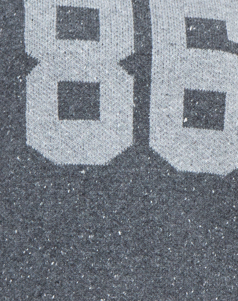Image of Namari Jumper in Grey Knit with 86 Motif