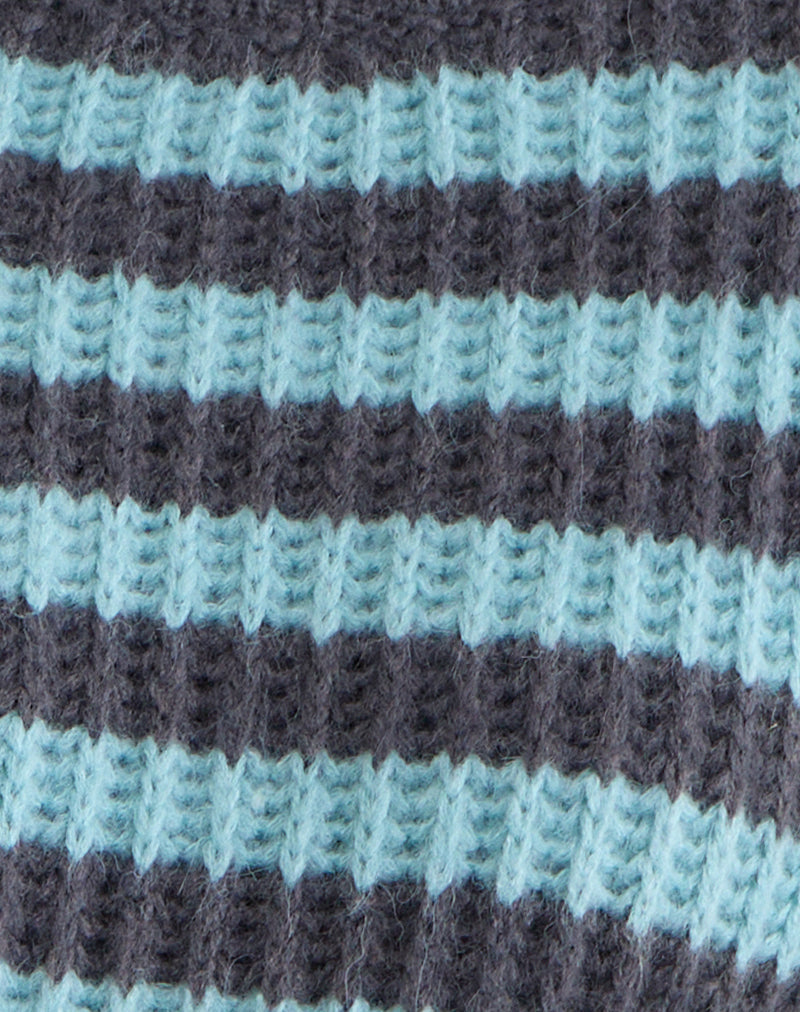 Image of Namirta Jumper in Light Blue with Dark Grey Stripe