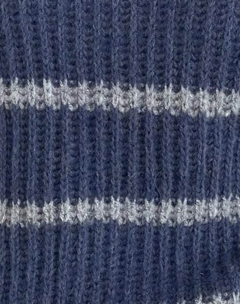 Image of Namirta Jumper in Blue with Grey Stripe