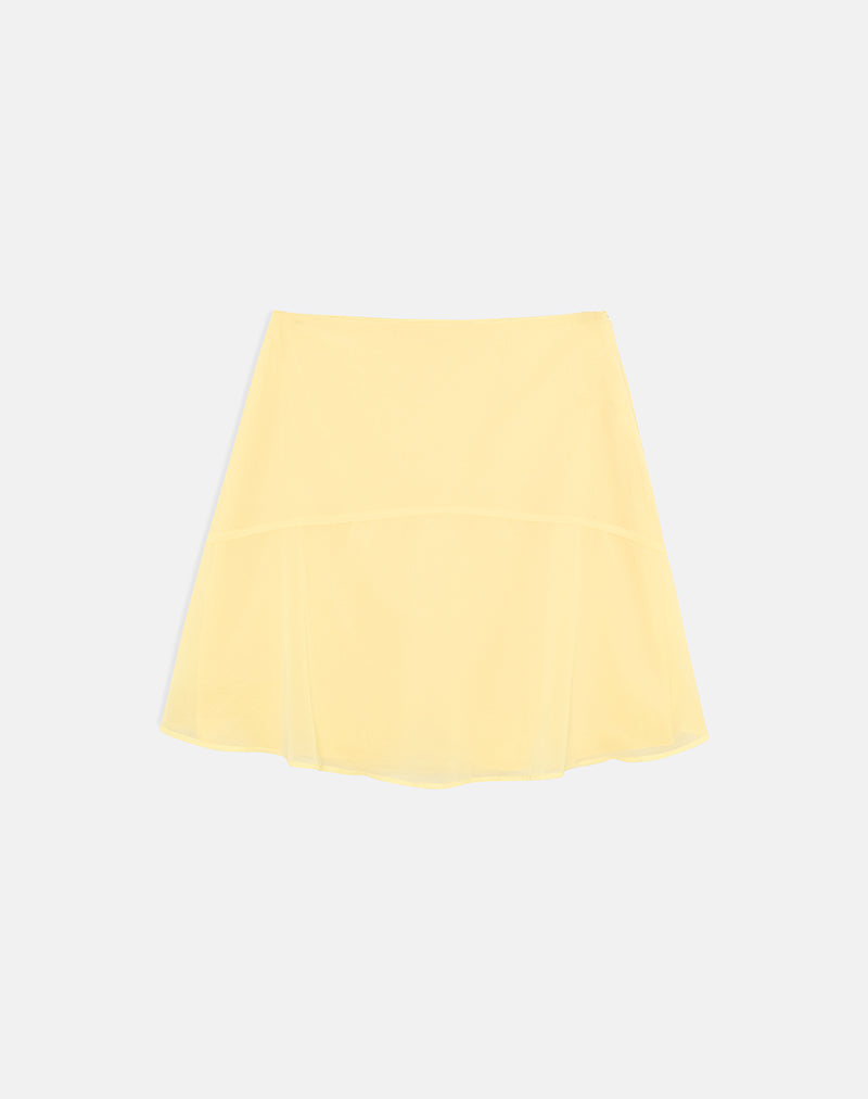 Image of Namora Midi Skirt in Chiffon Pastel Yellow