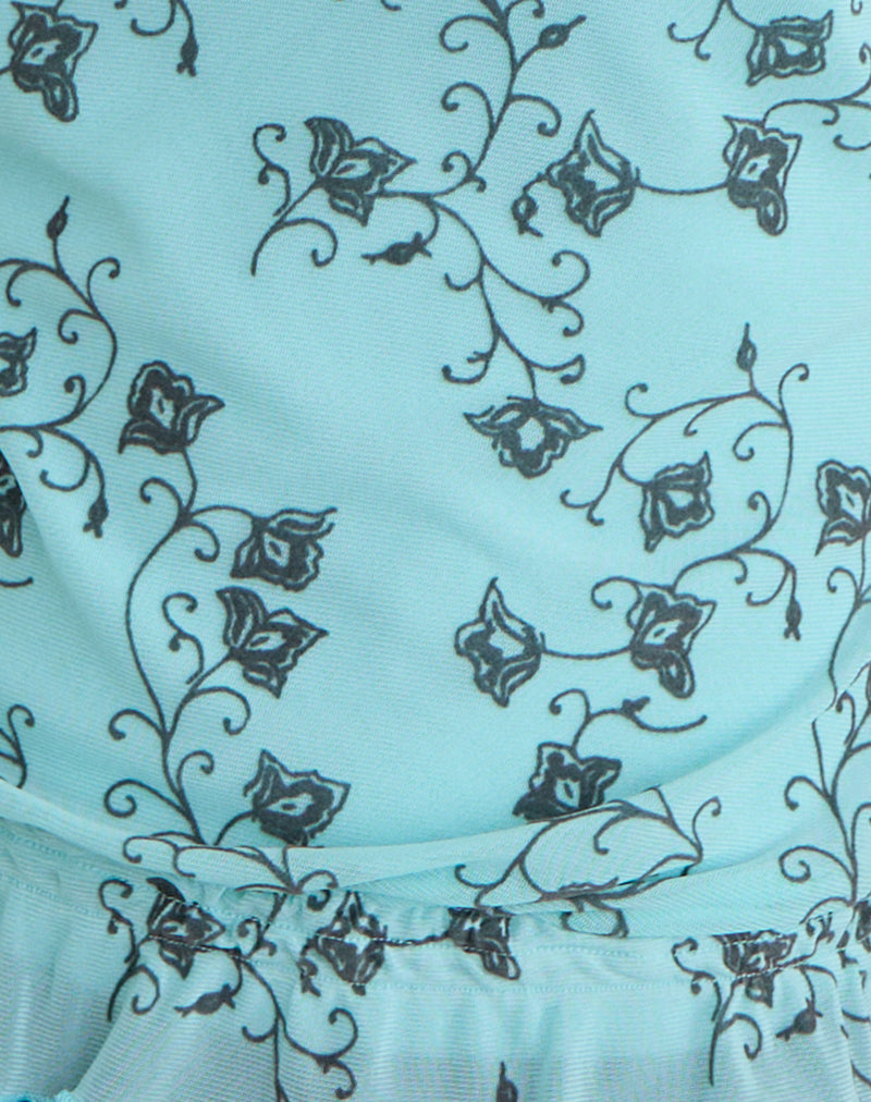 Image of Nani Off Shoulder Top in Winding Ivy Blue
