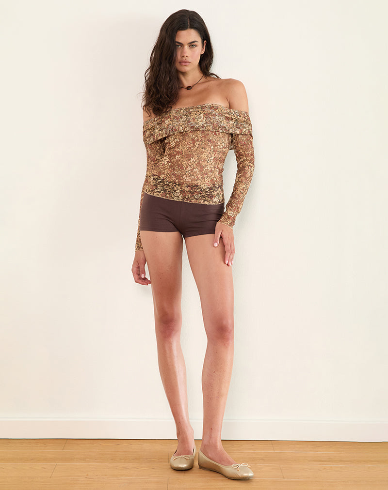 Image of Nanila Top in Cluster Floral Brown