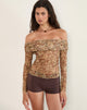 Image of Nanila Top in Cluster Floral Brown