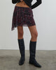 Image of Naru Mini Skirt in Chiffon Scattered Floral Black and Red
