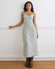 Image of Naska Maxi Dress in Chiffon Vintage Blue Check