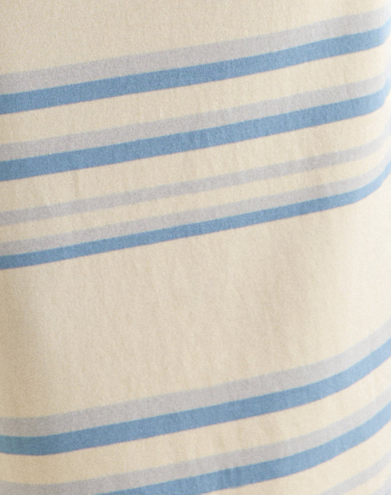 Image of Amalia Midi Skirt in Cream with Blue and Grey Stripes