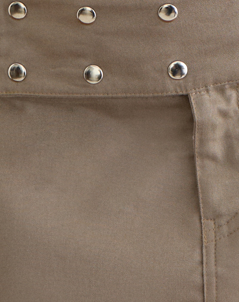 Image of Ned Mini Skirt in Light Twill Grey Brown