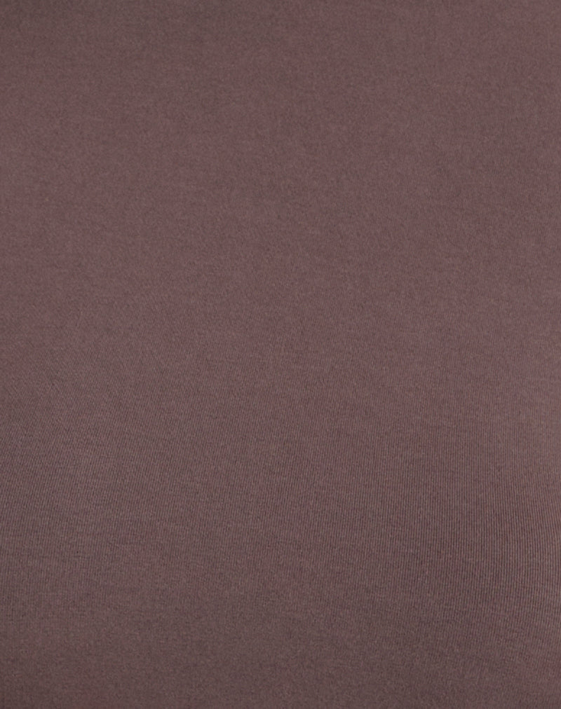Image of Nell High Neck Long Sleeve Top in Jersey Coffee Quartz