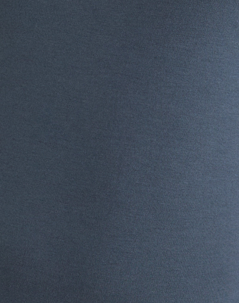 Image of Nell High Neck Long Sleeve Top in Jersey Ocean Storm