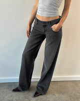 Image of Low Rise Parallel Jeans in Washed Black Grey