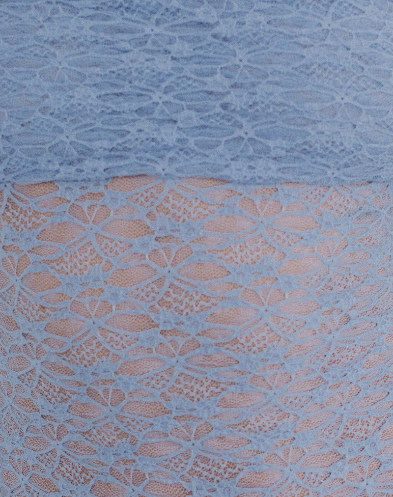 Image of Nesta Bardot Top in Unlined Lace Blue
