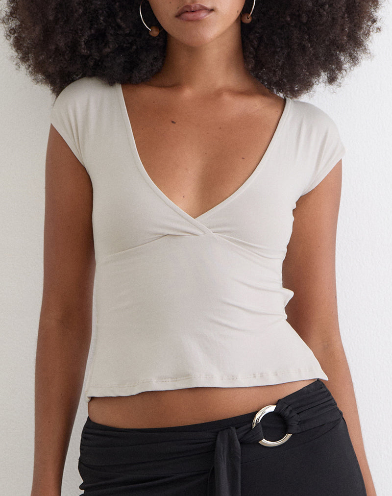 Image of Netan Crossover Top in Cannoli Cream