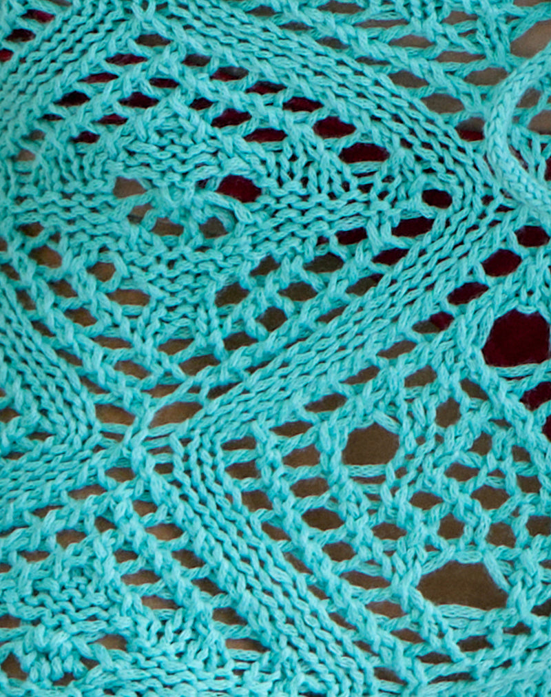 Image of Neya Hot Pant in Crochet Knit Aqua Sky