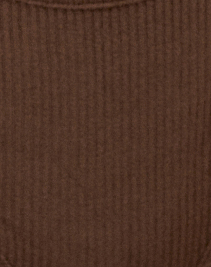 Image of Edna Thong in Rib Chocolate