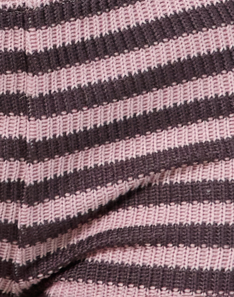 Image of Nikaya Shorts in Knit Stripe Pink and Brown