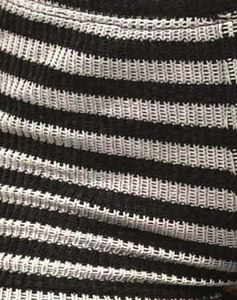 Image of Nikaya Shorts in Stripe Knit Black and White