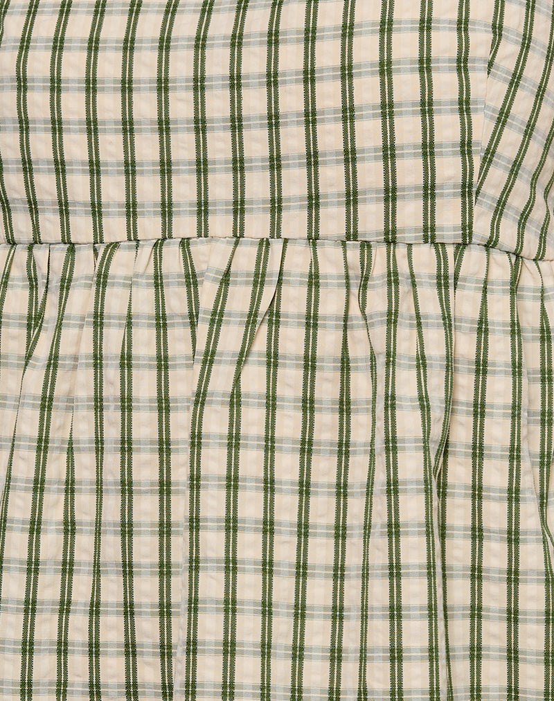 Image of Nikita Mini Dress in Green Check