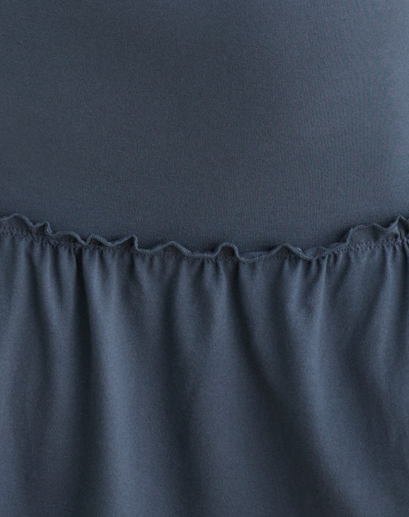 Image of Nilima Cowl Neck Mini Dress in Rayon Jersey Ocean Storm