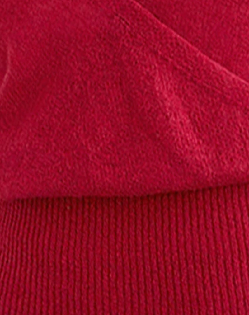 Image of Nilza Wrap Top in Knit Red