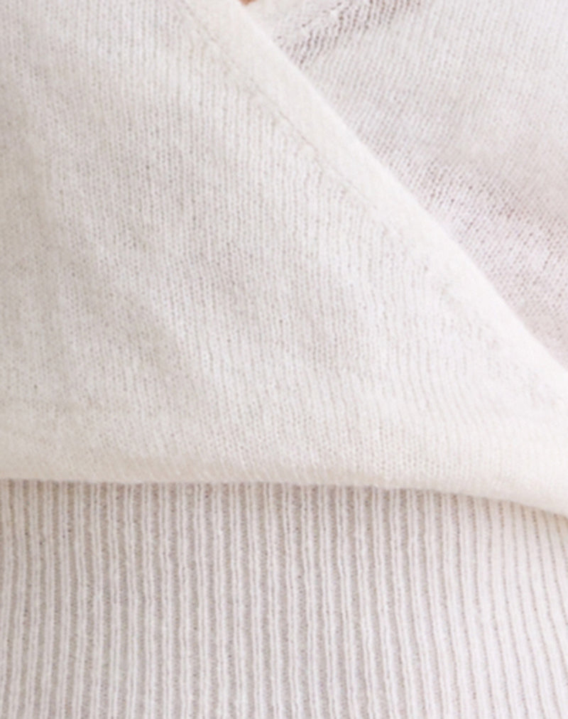 Image of Nilza Wrap Top in Knit Off White
