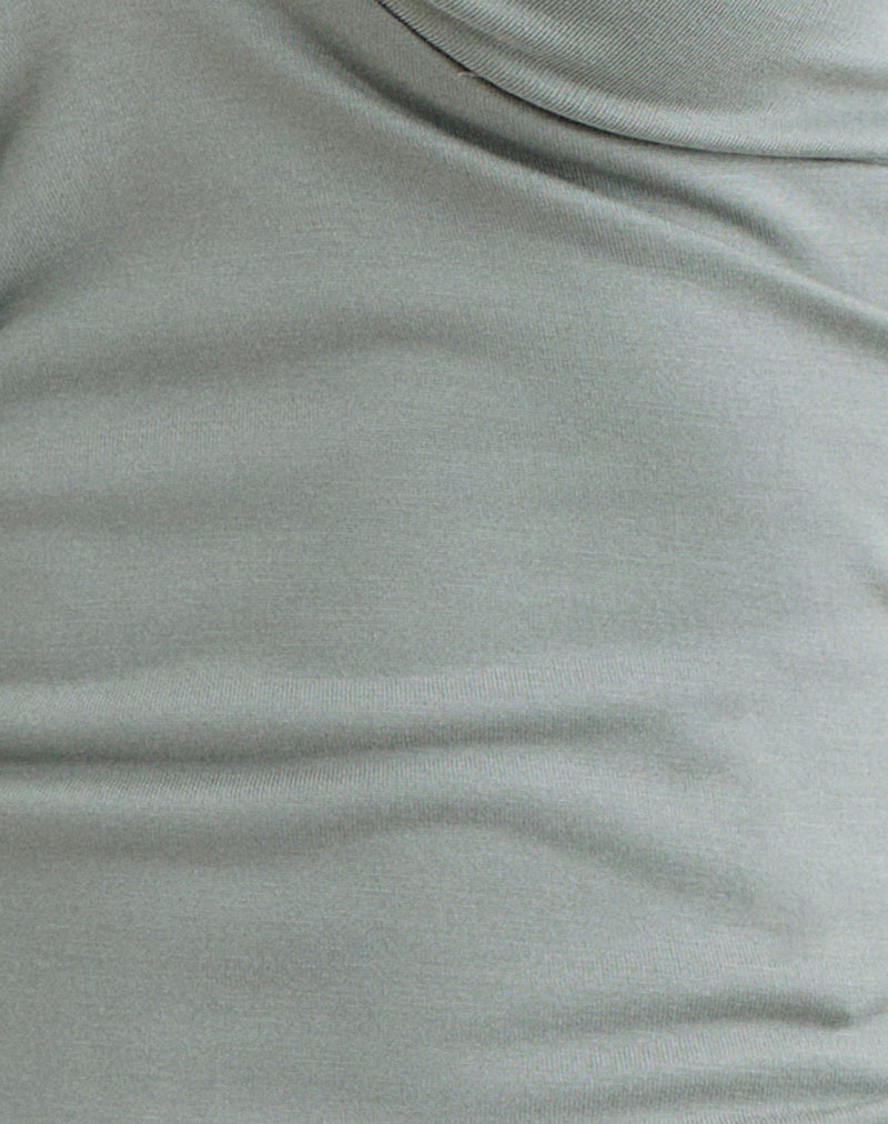 Image of Nina Beaded Halter Top in London Fog