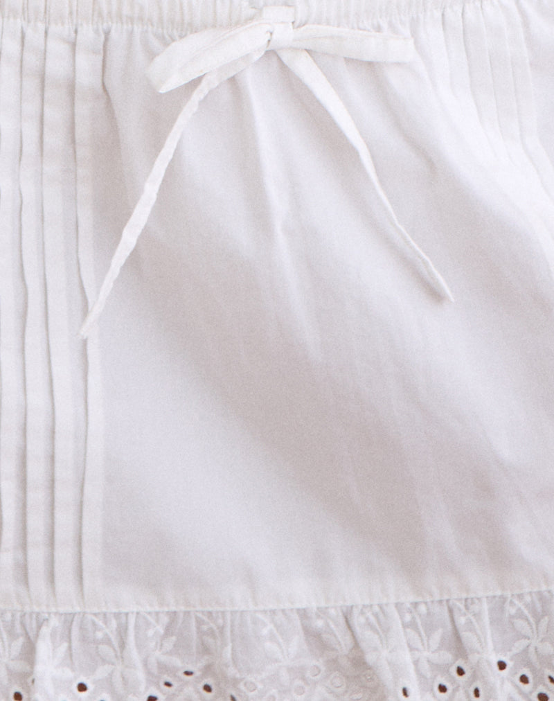 Image of Ninon Mini Skirt in Poplin White