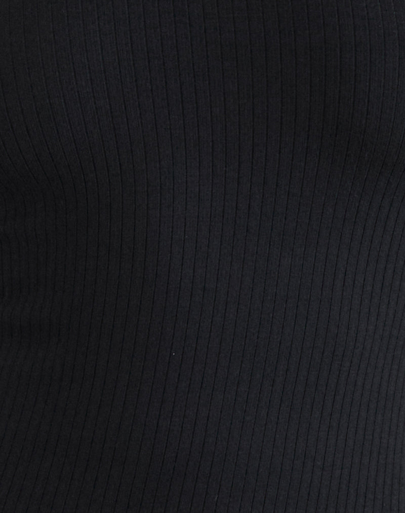 Image of Nique Long Sleeve Top in Thick Rib Black