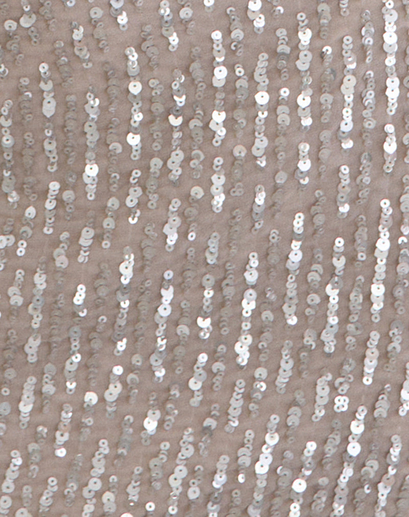 Image of Nirado Mini Skirt in Chiffon Sequin Nude