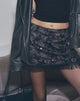 Image of Nivia Mini Skirt in Tassle Floral Chiffon Sequin Black