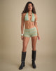 Image of Niyara Short in Green Metallic Multi