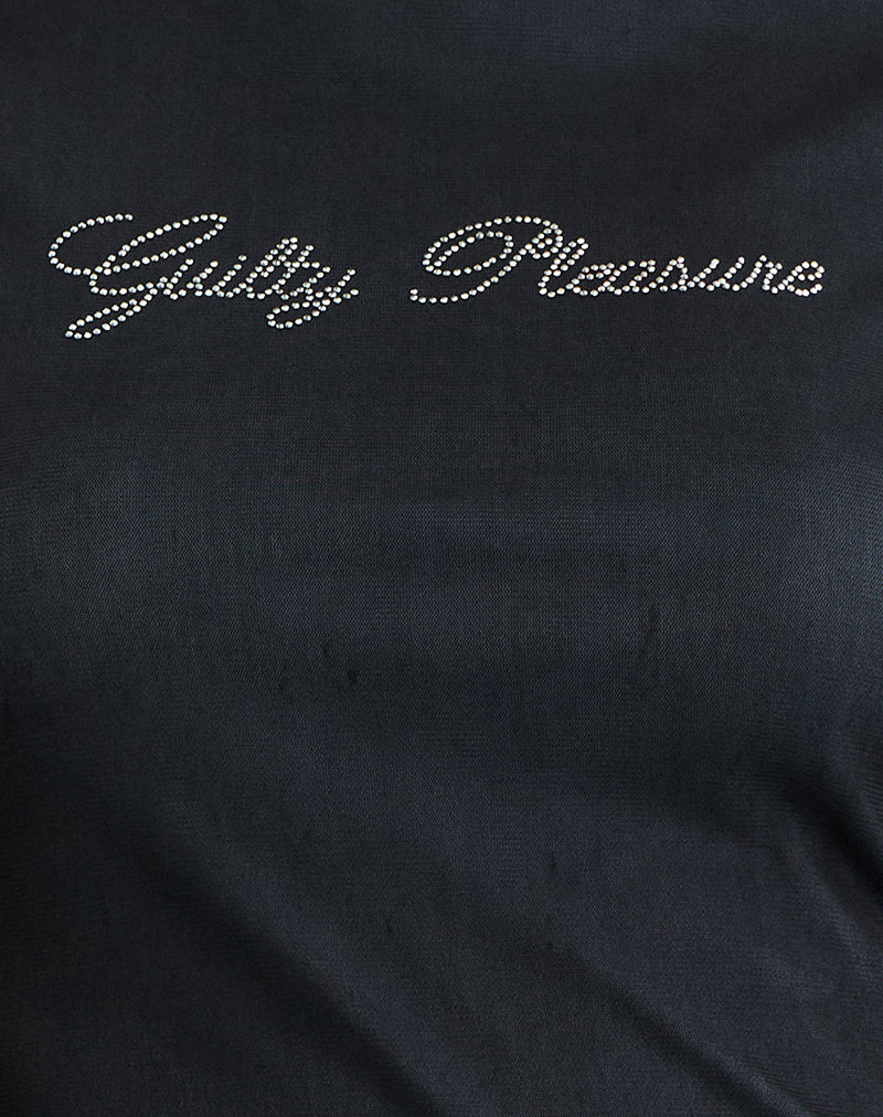 Image of Noburia Top in Black Blue Guilty Pleasure Hot Fix
