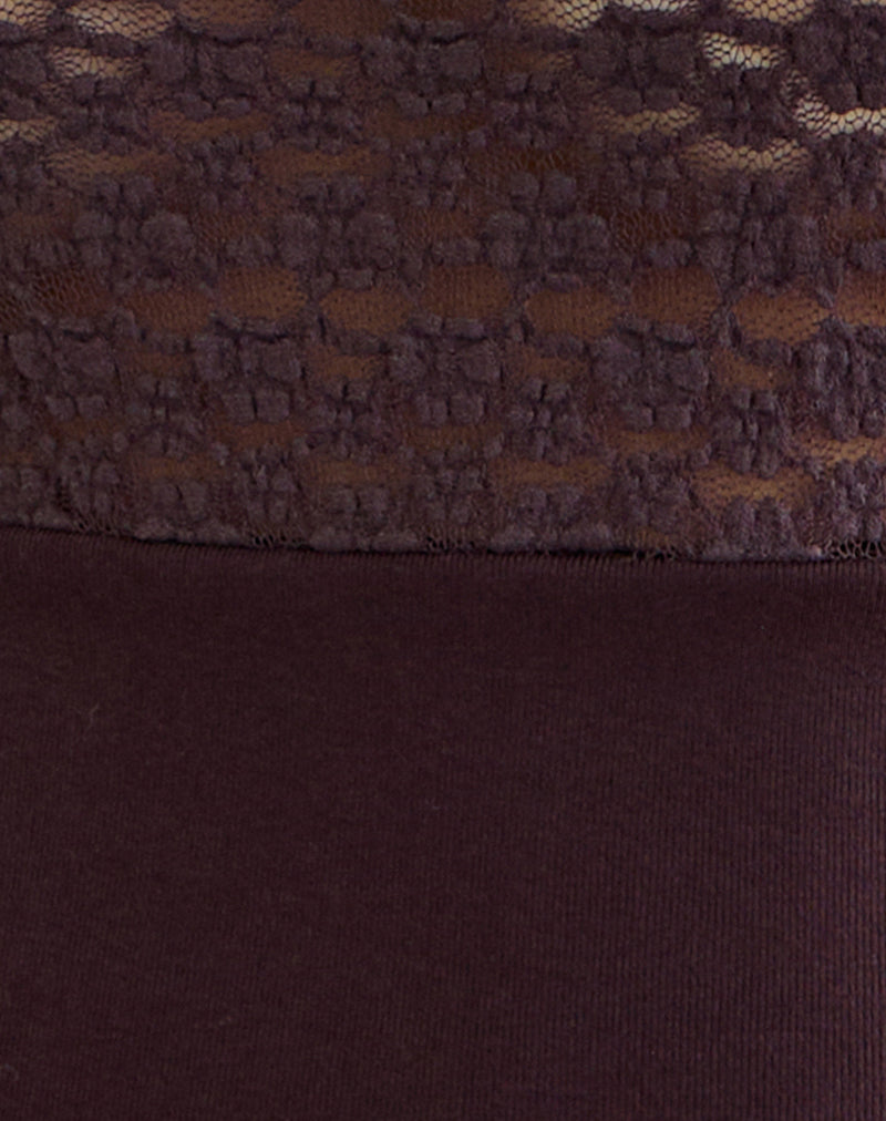 Image of Nolita Ribbed Waist Top in Lace Dark Plum