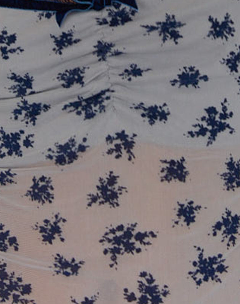 Image of Norde Top in Pale Grey Flower Cluster Flock