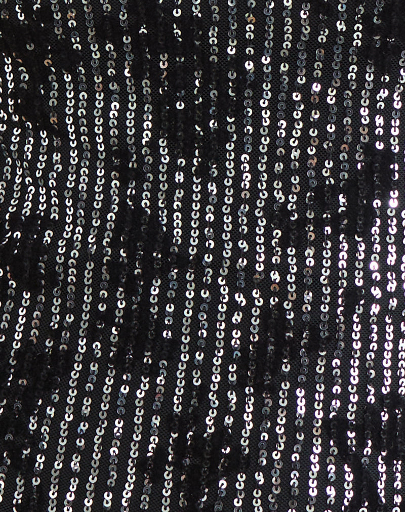 Image of Nova Top in Floral Sequin Black