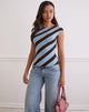 Image of Nova Top in Retro Stripe Blue