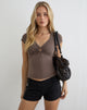 Image of Novee Collared Top in Coffee Quartz with O Ring