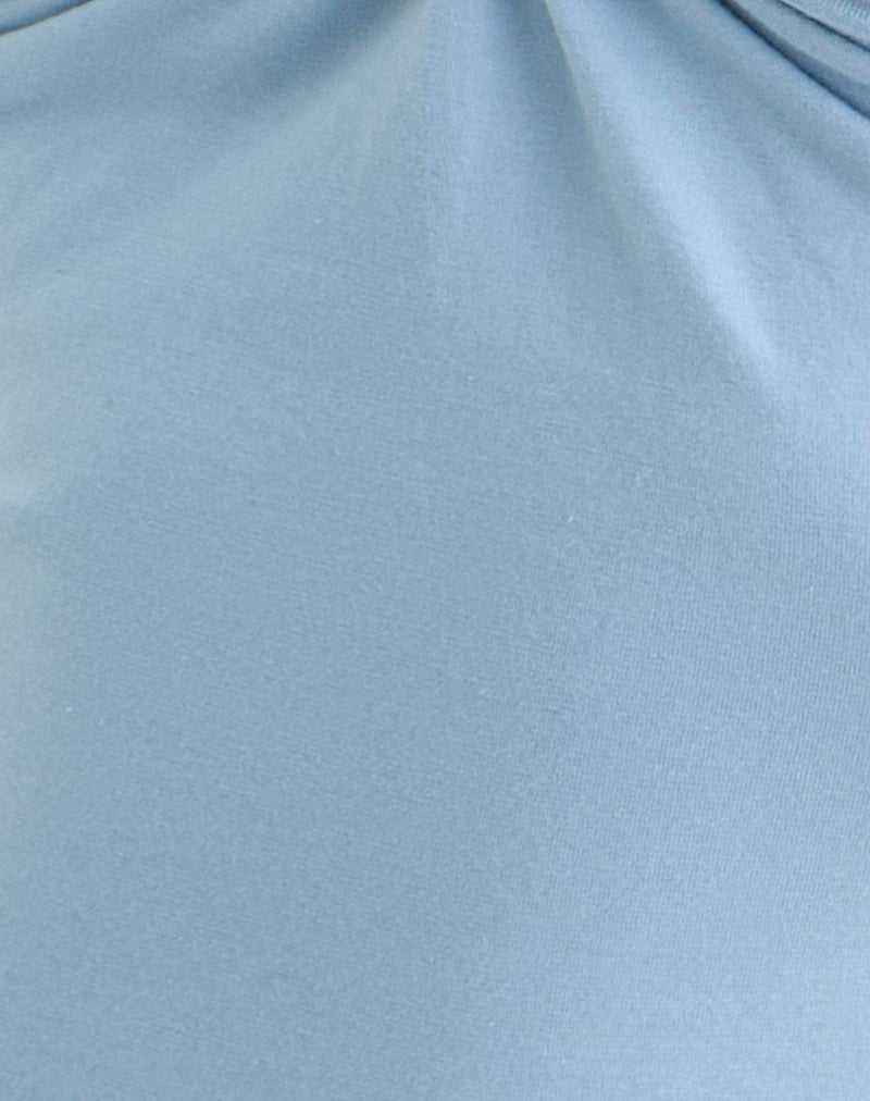 Image of Novee Collared Top in Nantucket Blue with O Ring