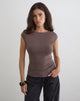 Image of Novia Top with Ruched Sides in Coffee Quartz