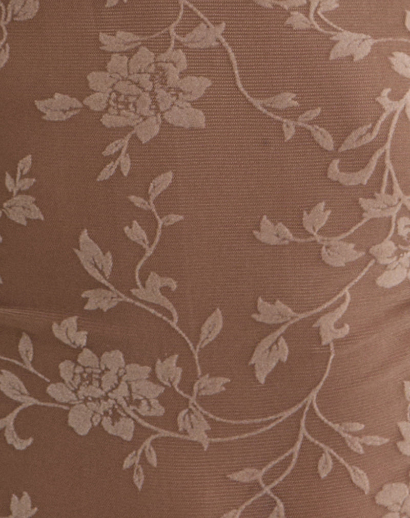 Image of Nuovo Top in Leafy Flock Dark Taupe