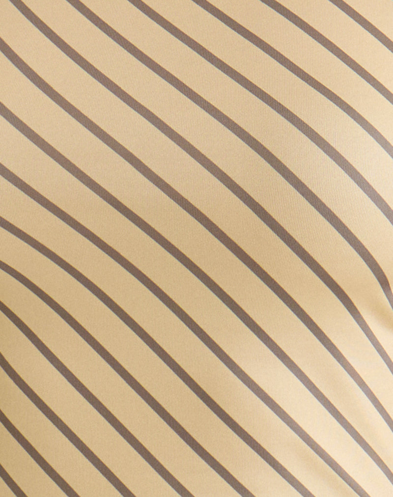 Image of Nova Slinky Top in Yellow Diagonal Stripe