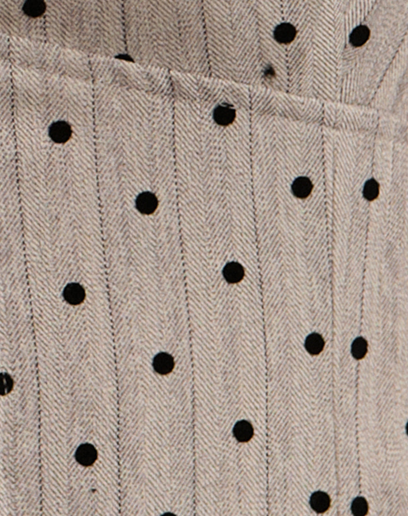 Image of Odin Vest Top in Beige with Polka Pinstripe